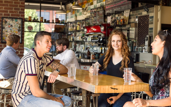 Students at a restaurant in downtown Durango