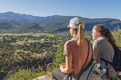 FLC sustainabililty champions looking over campus from Raider Ridge