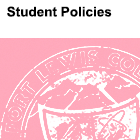 Image of partial Fort Lewis College seal with text 'Student Policies & Procedures' above it