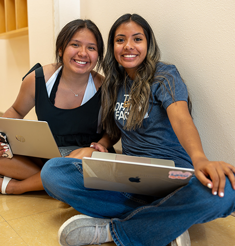 Students in a dorm studying together